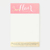 ヘアスタイリスト化粧サロンモダンピンク金ゴールド鋏 ポストイット (正面)