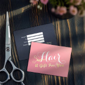 ヘアスタイリスト化粧サロンモダンピンク金ゴールド鋏 割引カード