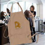 ヘアスタイリスト名ヘアサロンロゴエレガントラグジュアリー スタンダードエプロン<br><div class="desc">金ゴールド女パーソナライズされたのヘアスタイルのロゴを付けエレガントたヘアスタイリングサロンエプロンフェイク（あなた自身で置き換えることができる！）、スタイリストとサロン名前をカスタムする。</div>