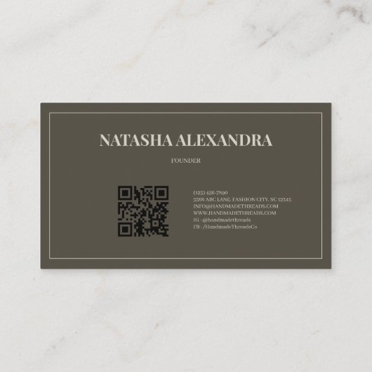 ヘアスタイリスト幾何モダン中立 名刺 (裏面)