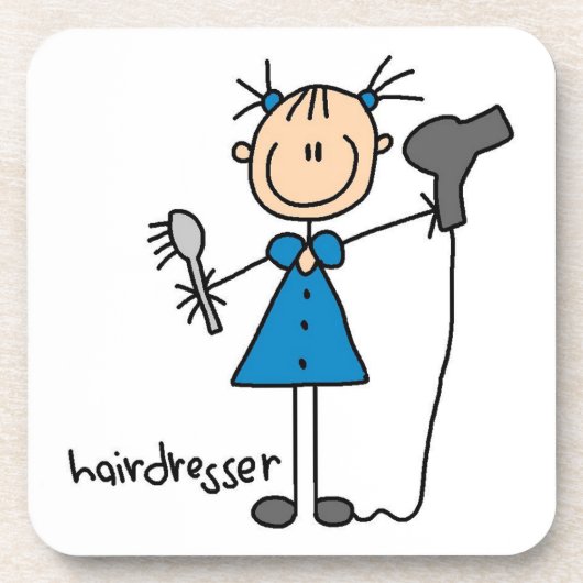 ヘアスタイリスト棒人間 コースター (正面)