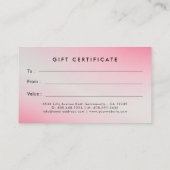 ヘアスタイリスト水彩調髪乾燥機ギフト認定証 名刺 (裏面)