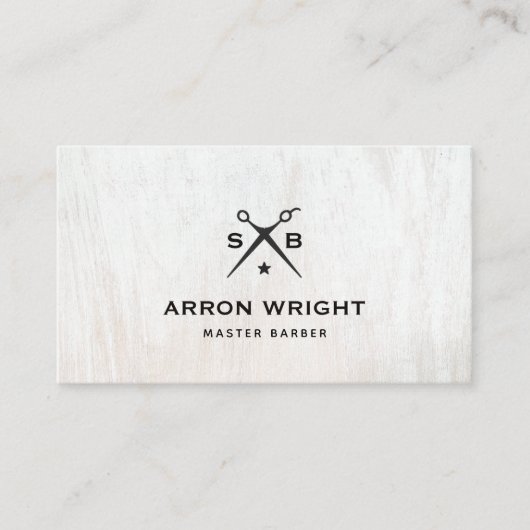 ヘアスタイリスト理容師モノグラムシザーズアポイントメント 名刺 (正面)