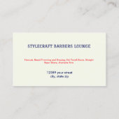 ヘアスタイリスト理容師店 名刺 (裏面)