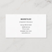 ヘアスタイリスト用の写真付き名刺 名刺 (裏面)