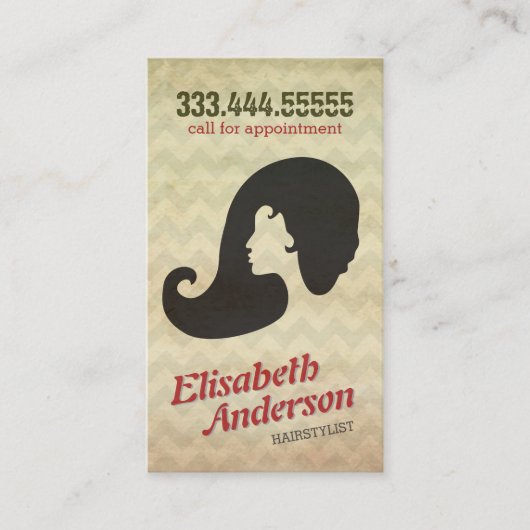 ヘアスタイリスト美しいサロンアポイントメントリマインダーカード 予約カード (正面)