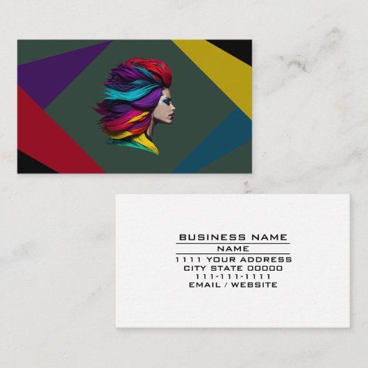 ヘアスタイリスト美しいサロンパーラー化粧品サービス 名刺 (正面/裏面)