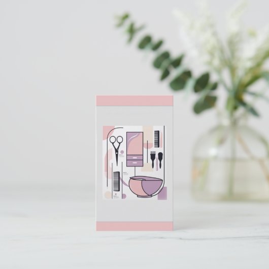 ヘアスタイリスト美しいショップパーラー化粧品用品 名刺 (スタンド正面)