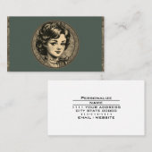 ヘアスタイリスト美しいパーラーサロン化粧品ヴィンテージ 名刺 (正面/裏面)