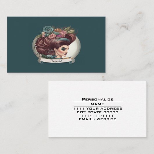 ヘアスタイリスト美しいパーラーサロン化粧品用品 名刺 (正面/裏面)