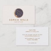 ヘアスタイリスト美しいヘアサロンロゴ 名刺 (正面/裏面)