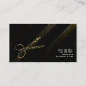 ヘアスタイリスト美容師はさみ金ゴールド&ブラック 名刺 (裏面)
