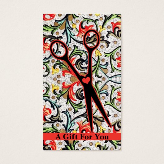 ヘアスタイリスト美容師ギフトカード証明書 (正面)