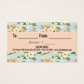 ヘアスタイリスト美容師ギフトカード証明書 (裏面)