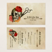 ヘアスタイリスト美容師ギフトカード証明書 (正面&裏面)