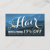 ヘアスタイリスト美容師ブルー金ゴールドシザー紹介 紹介カード (正面)
