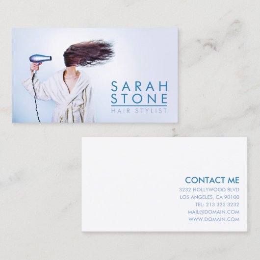 ヘアスタイリスト美容師ヘアサロン 名刺 (正面/裏面)