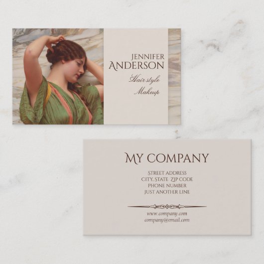 ヘアスタイリスト美容師メイクアップ美しいCC0017 名刺 (正面/裏面)