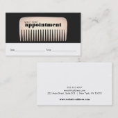 ヘアスタイリスト金ゴールドコーム髪サロンアポイントメントカード 予約カード (正面/裏面)