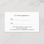 ヘアスタイリスト金ゴールド白黒ストライプアポイントメント 予約カード (裏面)