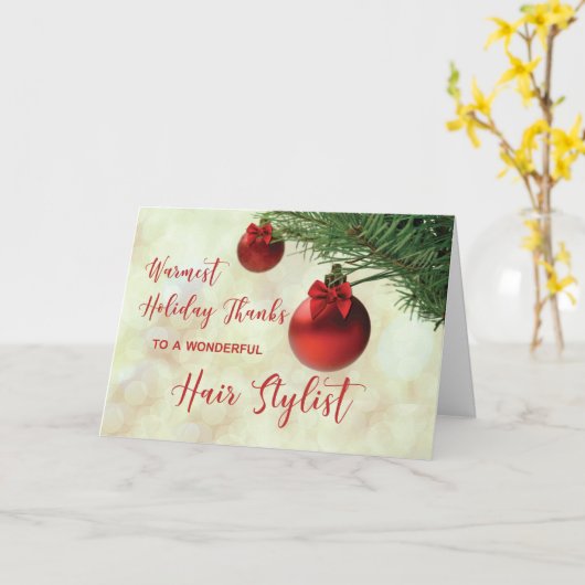 ヘアスタイリスト クリスマス ツリー オーナメント カード (黄色い花)