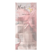 ヘアスタイリスト ゴールドハサミ ブッシュピンク 料金表 ラックカード (正面)