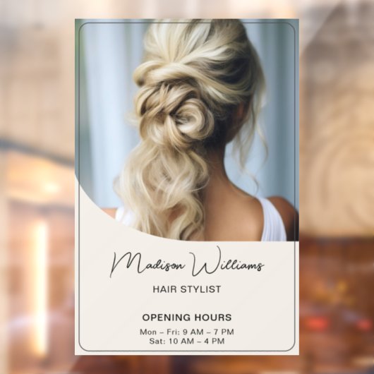 ヘアスタイリスト サロン営業時間 ウィンドウサイン (シート2)