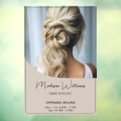 ヘアスタイリスト サロン営業時間 ベージュ ウィンドウサイン (シート3)