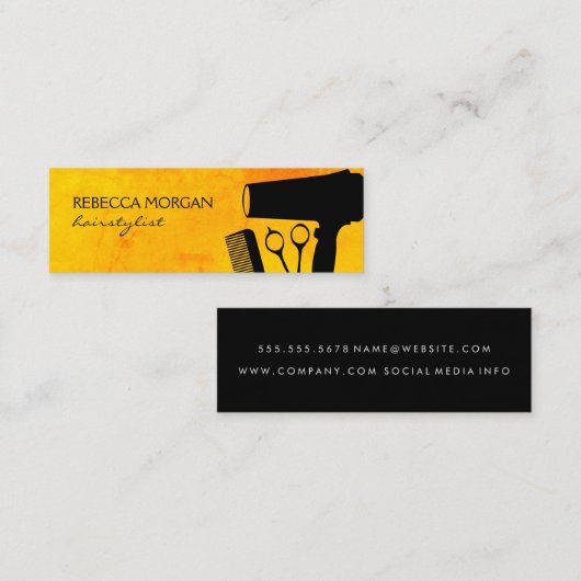 ヘアスタイリスト スキニー名刺 (正面/裏面)