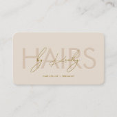 ヘアスタイリスト セラピスト 美容院 砂浜 ミニマル 名刺 (正面)