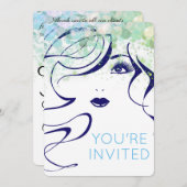 ヘアスタイリスト ビューティーサロン グランドオープニング 招待状 (正面/裏面)