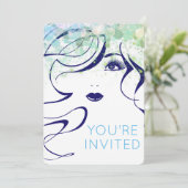 ヘアスタイリスト ビューティーサロン グランドオープニング 招待状 (スタンド正面)