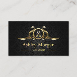 ヘアスタイリスト ビューティーサロン ゴールド ラグジュアリー ハサミ 名刺