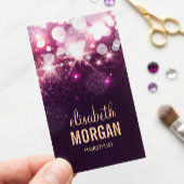 ヘアスタイリスト – ピンクのグリッターの輝き 名刺