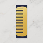 ヘアスタイリスト フェイク ゴールド コーム ヘアサロン スキニー名刺 (正面)