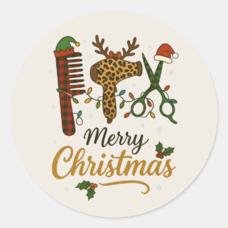 ヘアスタイリスト メリークリスマス サロンツール ラウンドシール