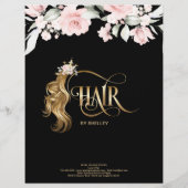 ヘアスタイリスト モダンゴールド タイポグラフィ 価格リスト チラシ (裏面)