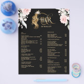 ヘアスタイリスト モダンゴールド タイポグラフィ 価格リスト チラシ (シングル)