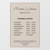 ヘアスタイリスト モダン ベージュ 営業時間 ウィンドウサイン (シート)