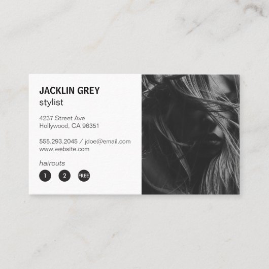 ヘアスタイリスト |モダン | ロイヤリティカード (正面)