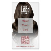 ヘアスタイリスト ロゴ QRコード スマホ プロモーション マグネット名刺 (正面縦)