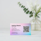 ヘアスタイリスト ロゴ QR ヘアサロン 名刺 (スタンド正面)