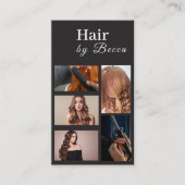 ヘアスタイリスト 写真グリッド 美容QRコード 名刺 (正面)