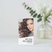 ヘアスタイリスト 写真 ロゴ 縦型 名刺 (スタンド正面)