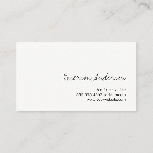 ヘアスタイリスト 名刺 (裏面)