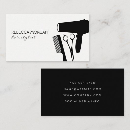 ヘアスタイリスト 名刺 (正面/裏面)