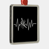 ヘアスタイリスト – 理容師ハサミ櫛ハートビートメタル メタルオーナメント (右)