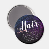 ヘアスタイリスト 美容師 ビューティー ローズゴールド はさみ マグネット (正面/裏面)