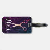 ヘアスタイリスト 美容師 ビューティー ローズゴールド はさみ ラゲッジタグ (裏面横)