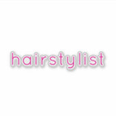 ヘアスタイリスト 美容師 ピンク スパ サロン ウェディング シール (正面)
